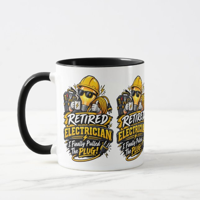 Taza Funny Retired Electrician Mug (Izquierda)