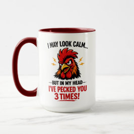 Taza Funny Rooster Coworker Mug | I May Look Calm