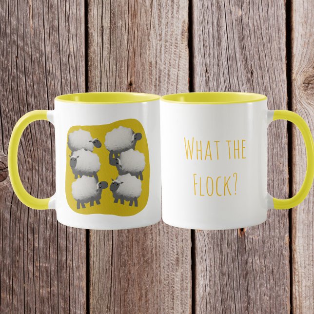 Taza Funny Sheep “What the Flock? (Subido por el creador)