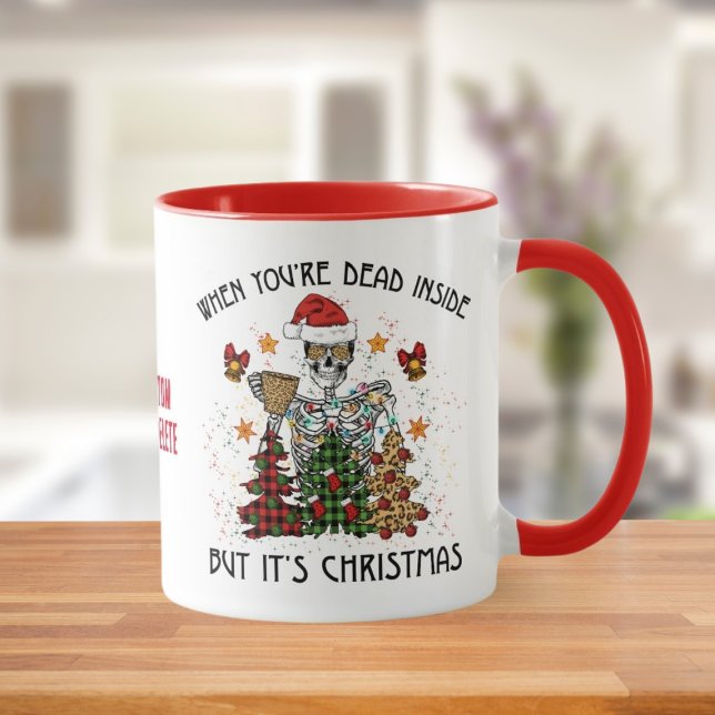 Taza Funny Skeleton Spooky Vibes Skull Head Navidades (Subido por el creador)