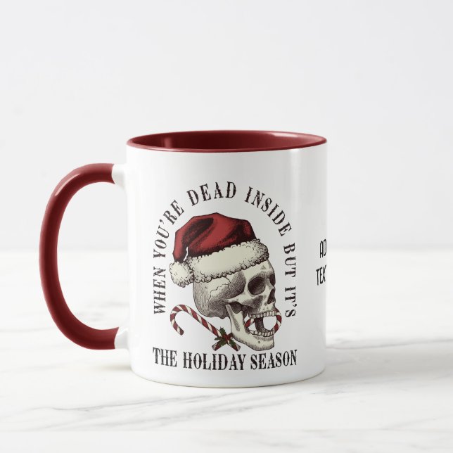 Taza Funny Skeleton Vibes Head Xmas Fiestas Navidades R (Izquierda)