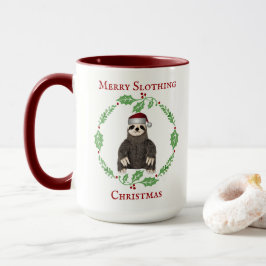 Taza Funny Slon Pun Merry Christmas Cute Santa Hat