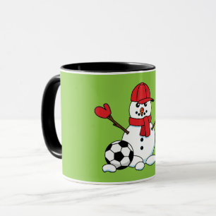 Taza Funny Snowman with Soccer Ball