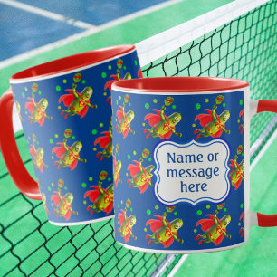 Taza Funny Super Pickleman sobre azul personalizado