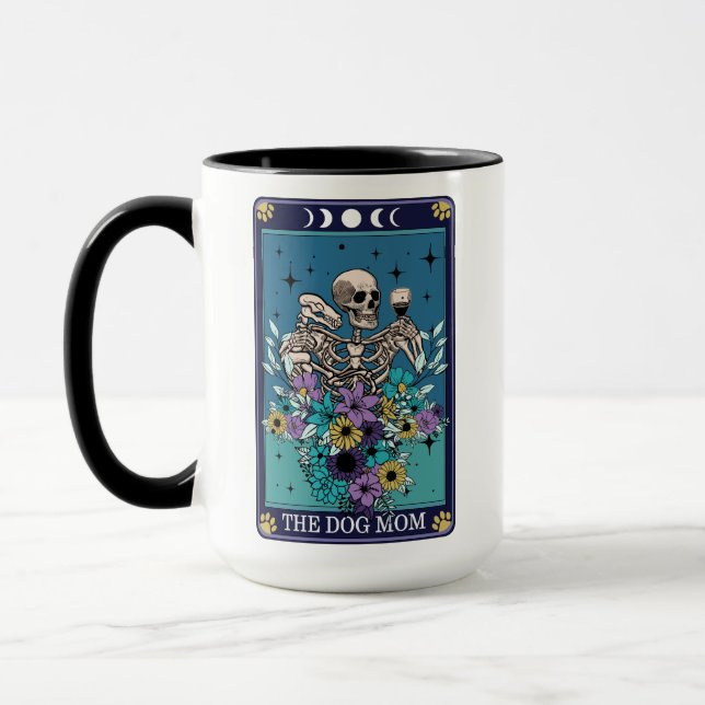 Taza Funny Tarot El Esqueleto De La Tarjeta Madre Perro (Izquierda)