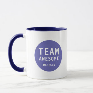 Taza Funny Team Awesome Purple Personalized Name