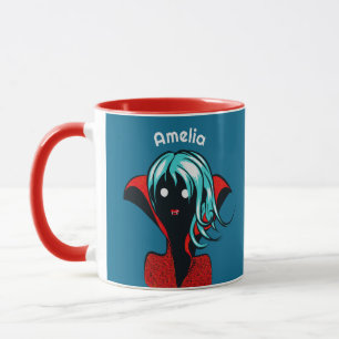 Taza Funny Vampire Chica Cute Gótico Carácter Art Nombr