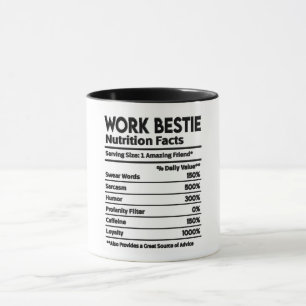 Taza Funny Work Bestie Nutrition Hacts