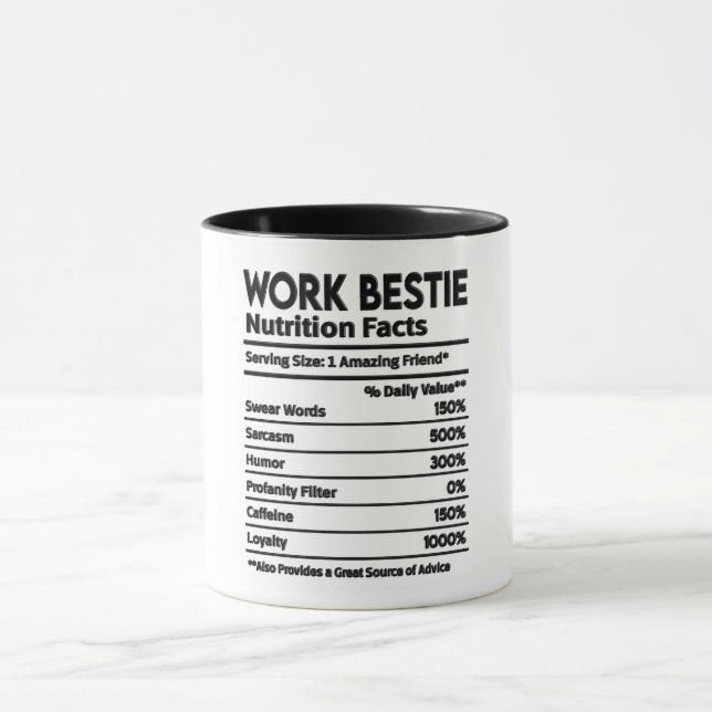 Taza Funny Work Bestie Nutrition Hacts (Centro)