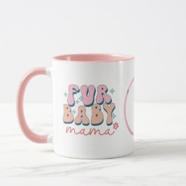 Taza Fur Baby Mama Mug Retro Pink Personalizado