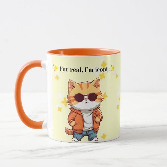 Taza Fur Real, I’m Iconic | Funny Cat Quote (Izquierda)