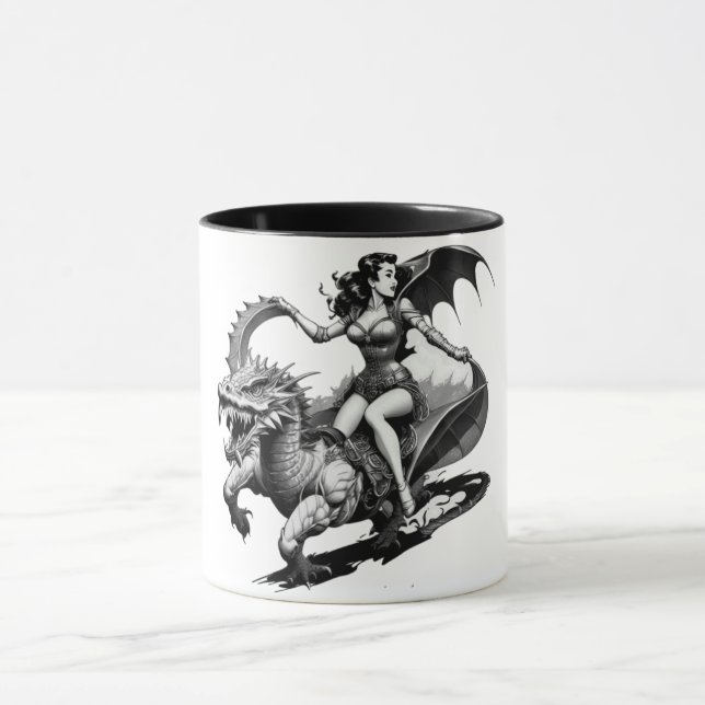 Taza Fusión de fantasía retro: Chica de pinza montada e (Centro)