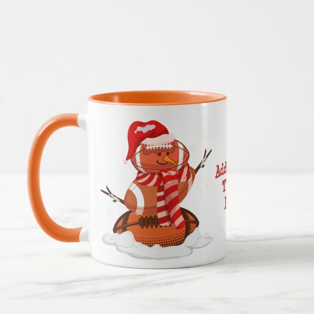 Taza Fútbol Americano Navidad Muñeco de nieve Bola de n (Izquierda)