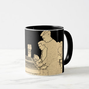 TAZA FÚTBOL DE LA TABLA DEL ARTE DE LA FOTO DEL VINTAGE