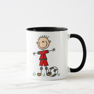 Taza Fútbol del uniforme del rojo del muchacho