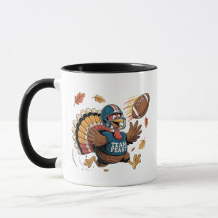 Taza Fútbol Fantasía en Turquía de Acción de Gracias