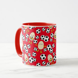 Taza Fútbol Patrón de Huevos Café Mug