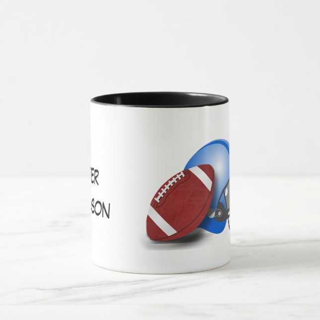 Taza Fútbol y casco personalizan con nombre (Centro)