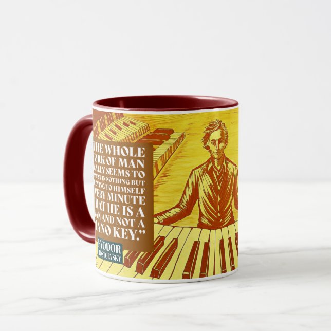 Taza Fyodor Dostoevsky cita a escritores rusos (Anverso izquierdo)