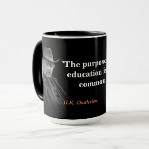 Taza G.K. Cita de Chesterton sobre educación obligator
