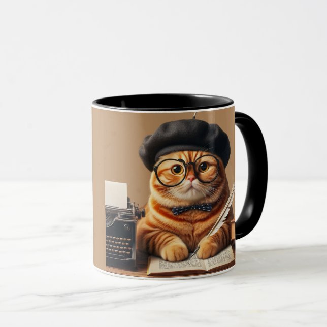 Taza Gafas de gatos divertidas (Anverso derecho)