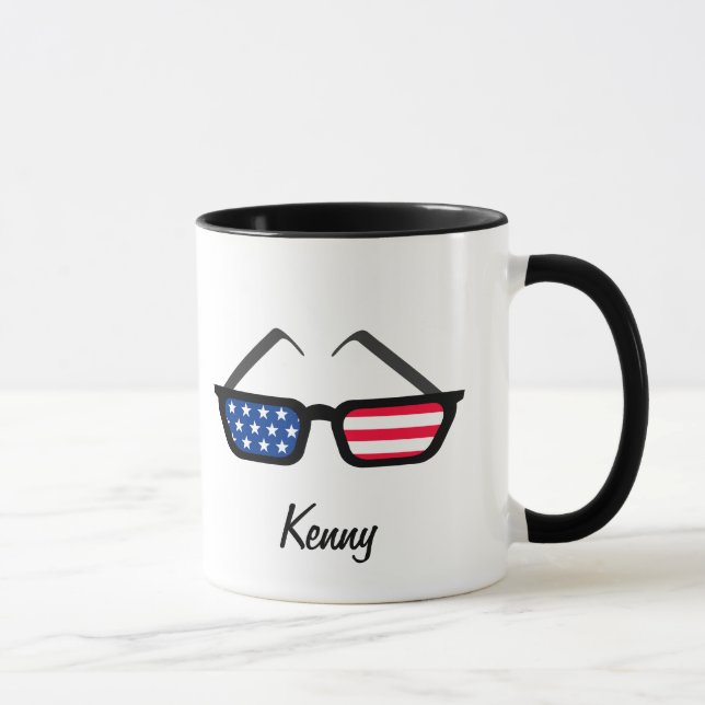 Taza Gafas de sol retras patrióticas de la bandera (Derecha)