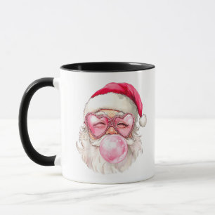 Taza Gafas de sol rosadas de chicle de Navidad de Santa