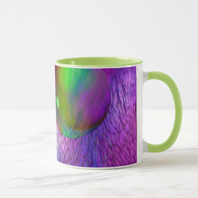Taza Galaxia abstracta de la púrpura del verde del (Derecha)