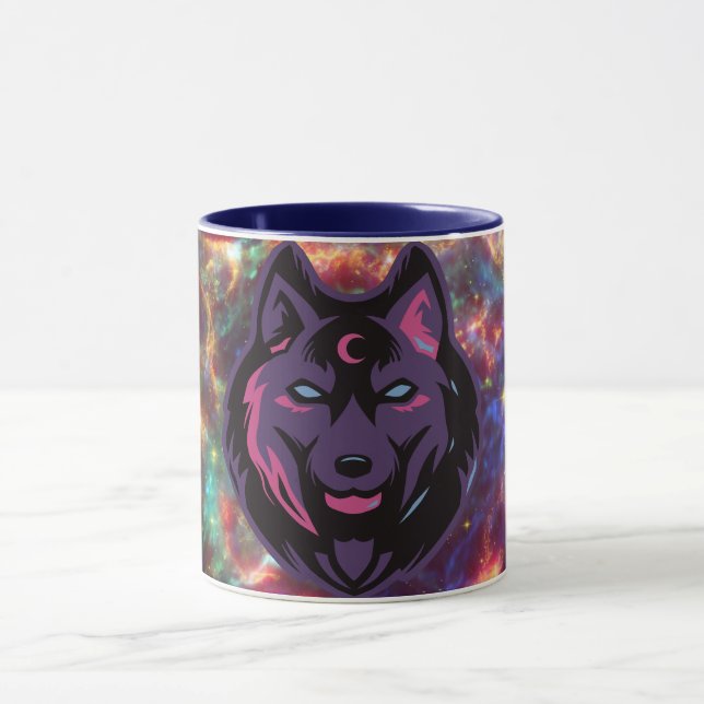 Taza Galaxia de la naturaleza, arte gráfico de lobo cós (Centro)