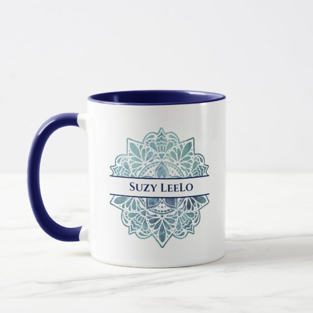 Taza Galaxia Mandala Nombre personalizado Mug (Izquierda)