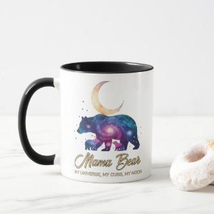 Taza Galaxia Osa Mamá y Cachorros Silueta de Luna