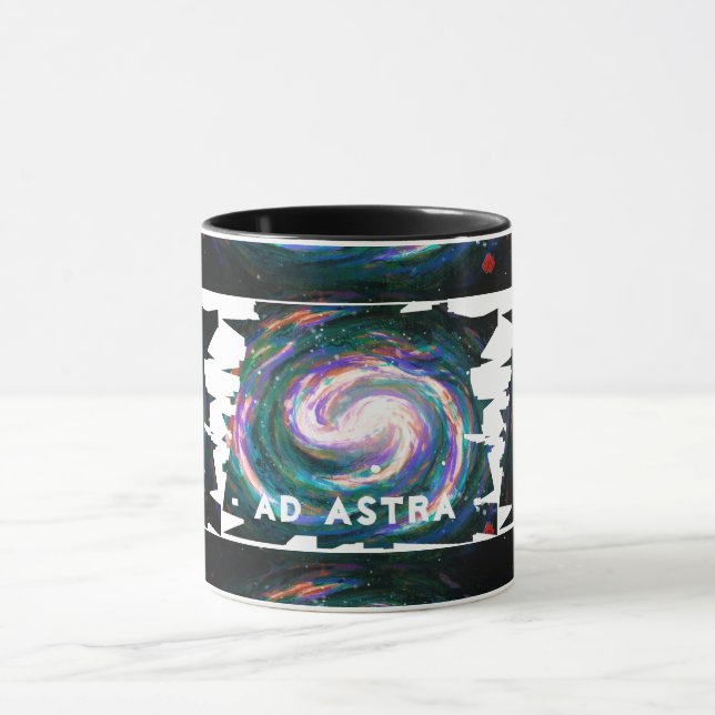 Taza Galaxia pintada a mano con tu texto (Centro)