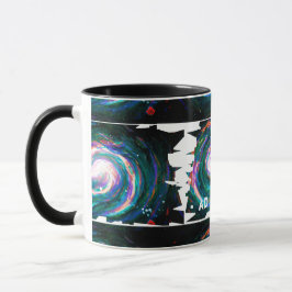 Taza Galaxia pintada a mano con tu texto