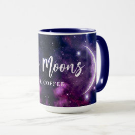 Taza Galaxia Púrpura Mística Luna Creciente Celestial