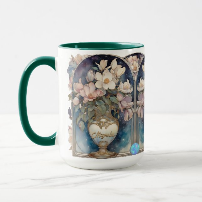 Taza Galaxia rosa Magnolias Personalizadas Lg Mug (Izquierda)
