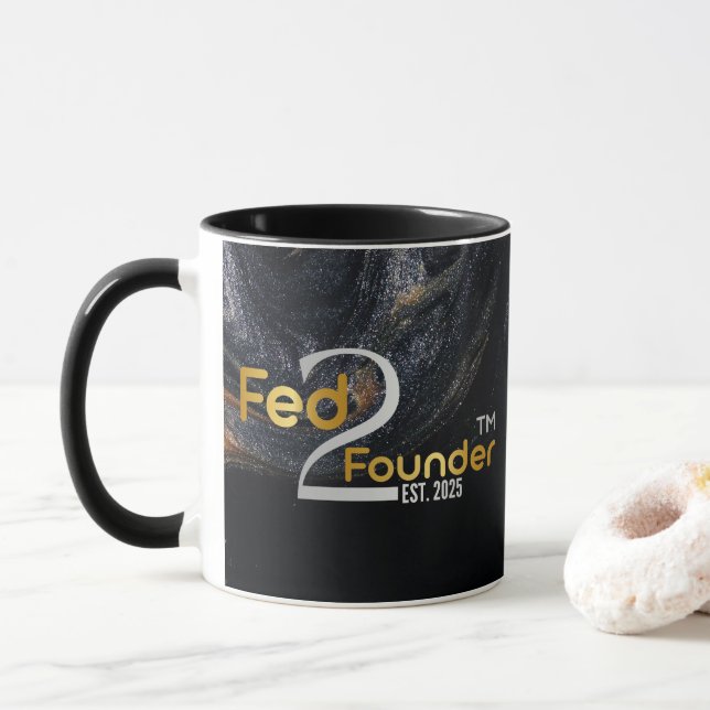 Taza Galaxy Mug personalizado "Fed2Founder" (Con donut)