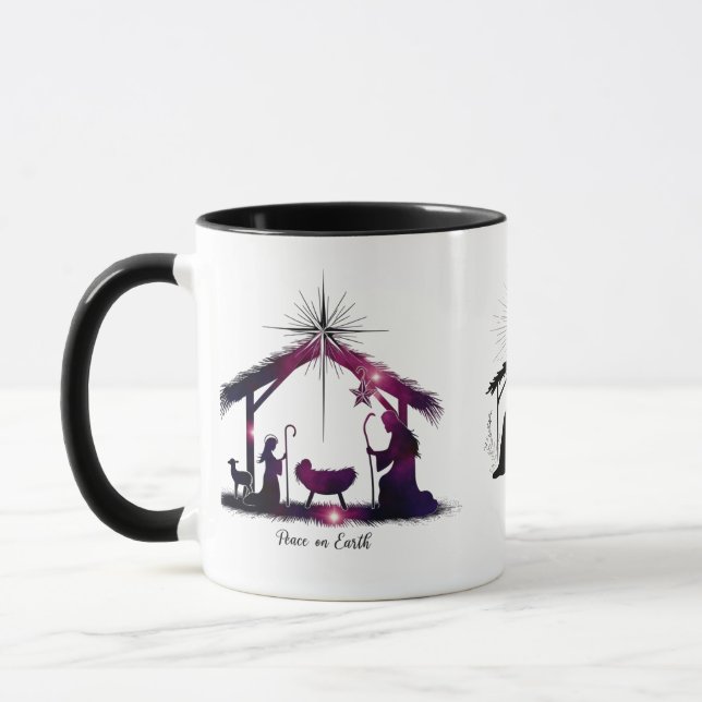 Taza Galaxy Nativity Peace on Earth Modern Combo (Izquierda)