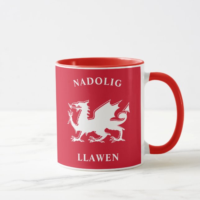 Taza Gales Feliz Navidad Simple Celta Nadolig Llawen (Derecha)