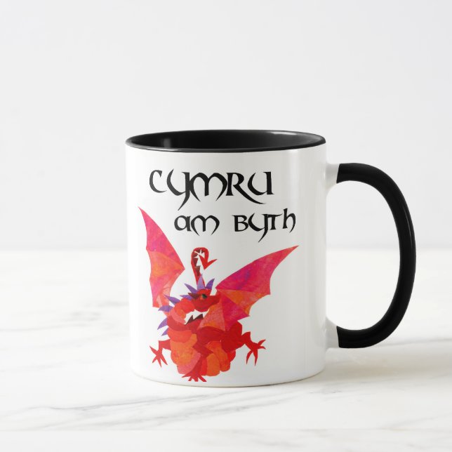 Taza '¡Gales para siempre!' Mug: Dragón Rojo (Derecha)