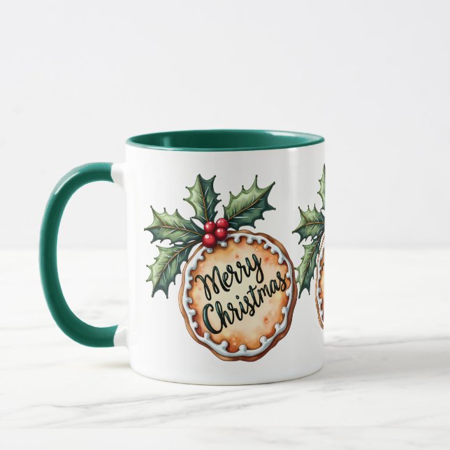 Taza Galleta de Navidad con bayas de acebo (Izquierda)