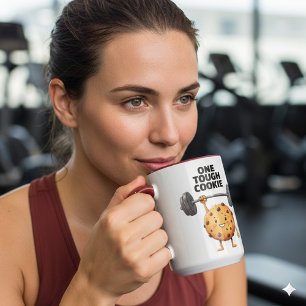 Taza Galleta Dura Divertida Levantando Barra de Pesas