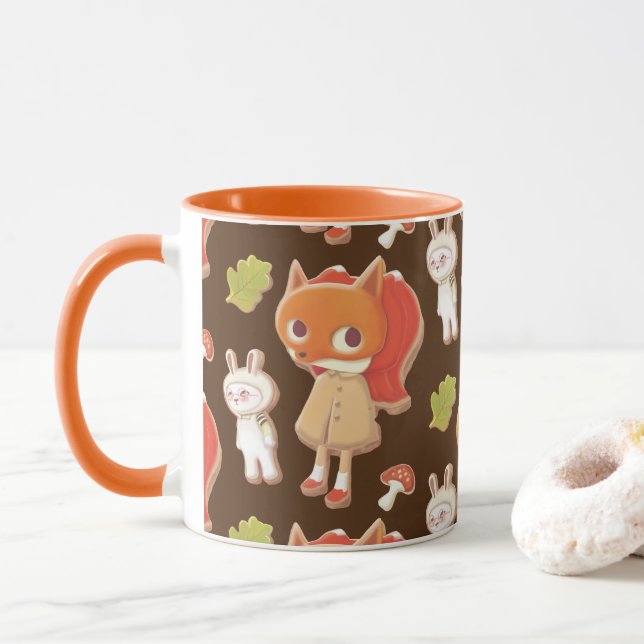 Taza Galletas con decoración de animales de madera (Con donut)