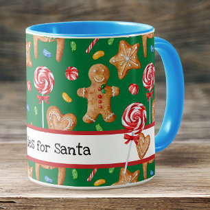 Taza Galletas de Navidad para Santa Verde