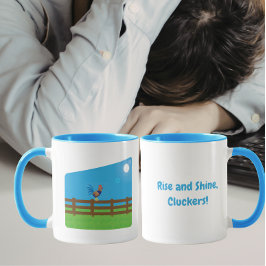 Taza Gallinas divertidas, levántate y brilla Gallo