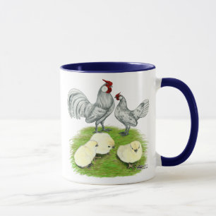 Taza Gallinas Rosecomb y pollitos