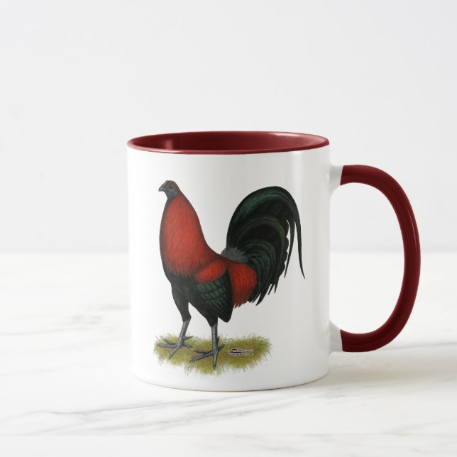 Taza Gallo americano del rojo del negro del BB del (Derecha)