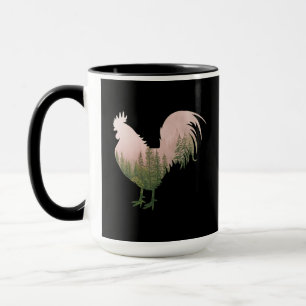 TAZA GALLO DE LA NATURALEZA ESTILO BOSQUE