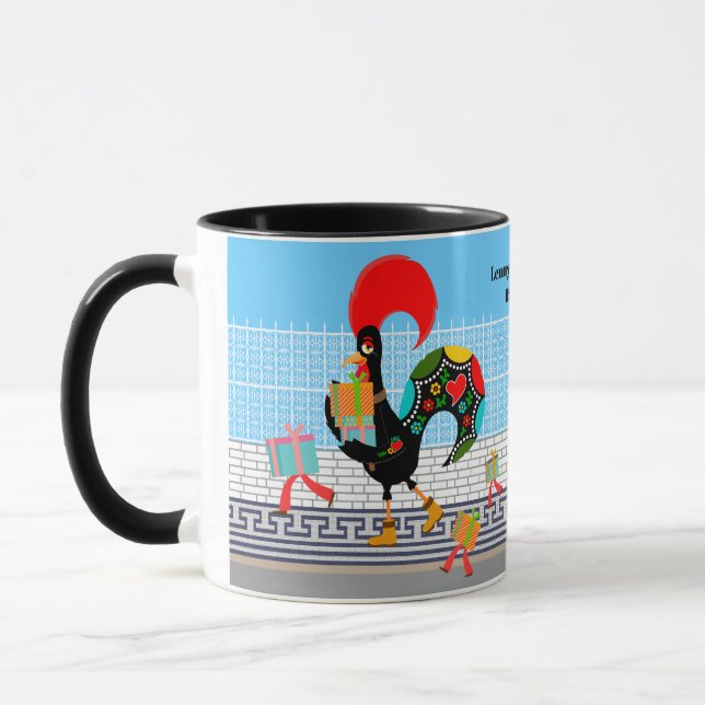 Taza Gallo de Portugal con regalos Primer Fiesta de Cum (Izquierda)