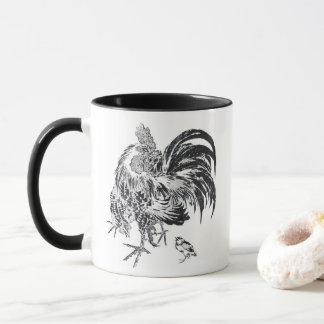 Taza Gallo japonés de Ukiyo-e Niwatori por Toyohiro