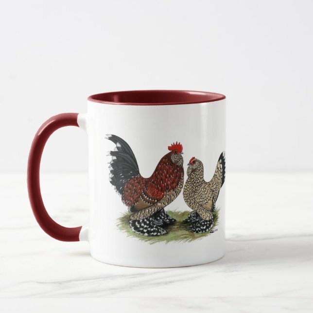 Taza Gallos de D'Uccle:  Mille Fleur (Izquierda)